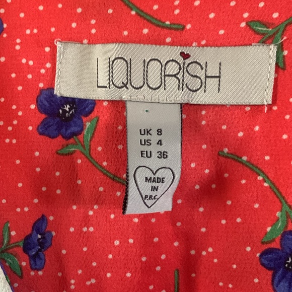 Liquorish Floral Mixed Print Button Down Dress Size 4 - Picture 3 of 10